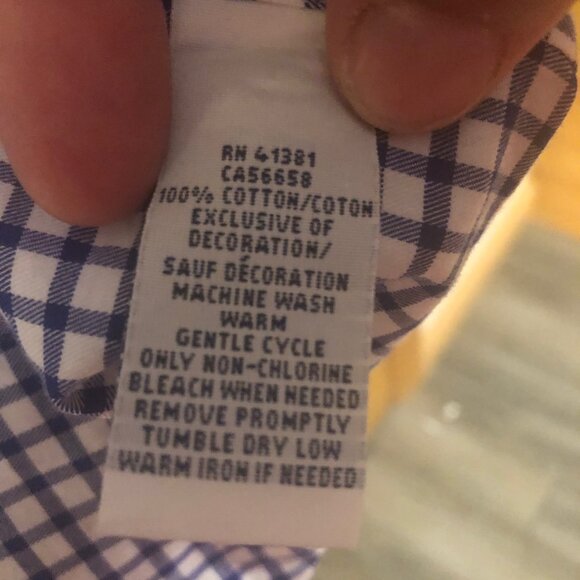 Ralph Lauren Long sleeve button front blue/white check shirt XL - Picture 3 of 5